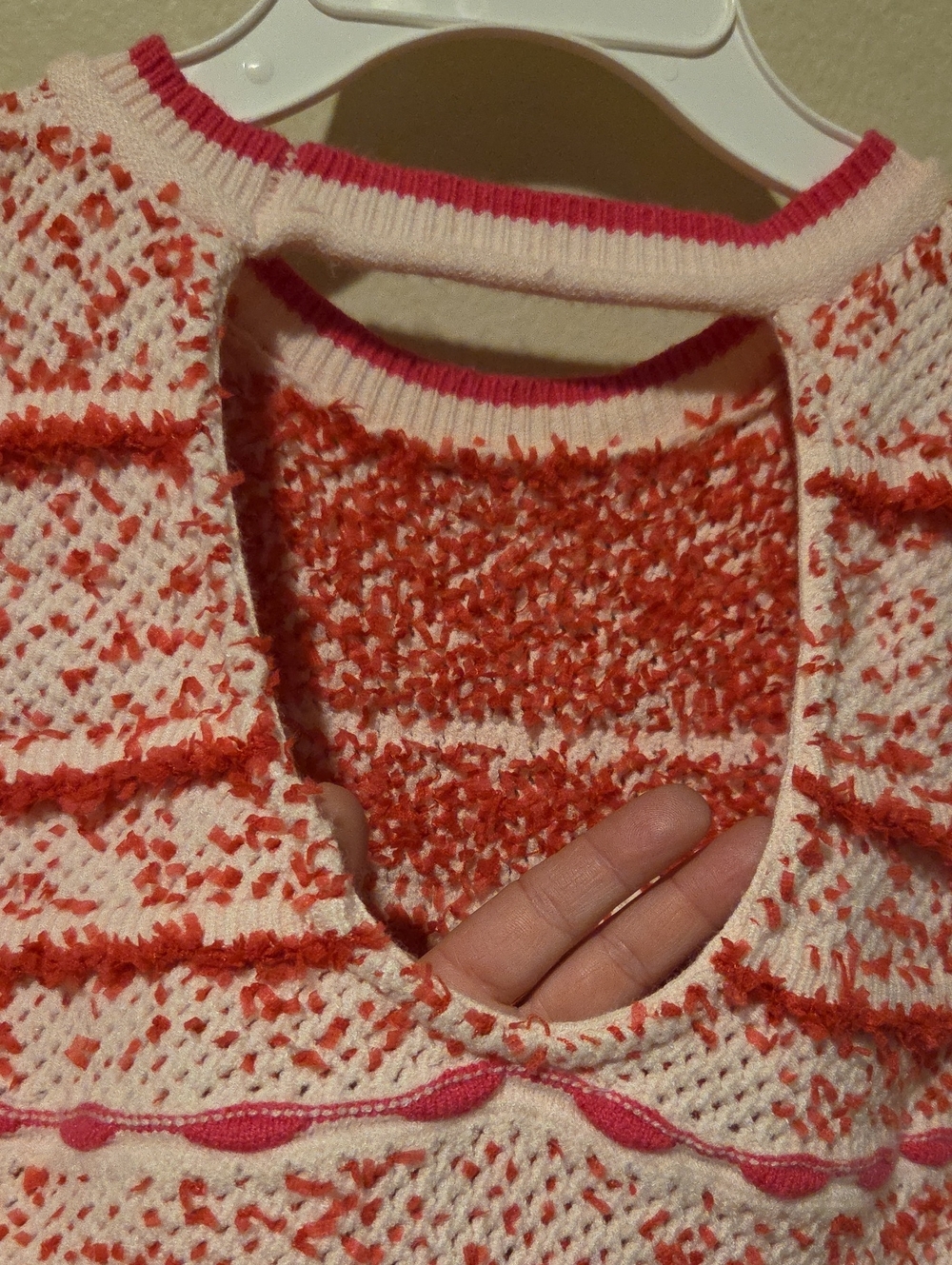 ❤️ THML FLUTTER SLEEVE TEXTURED STRIPE KNIT SWEATER TOP, SMALL - Picture 10 of 11